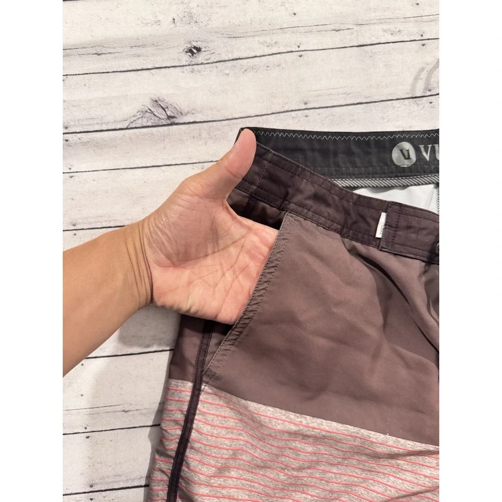 Vuori Board Shorts Mens 32 Red Stretch Surf Coastal Swim Trunk Unlined 7